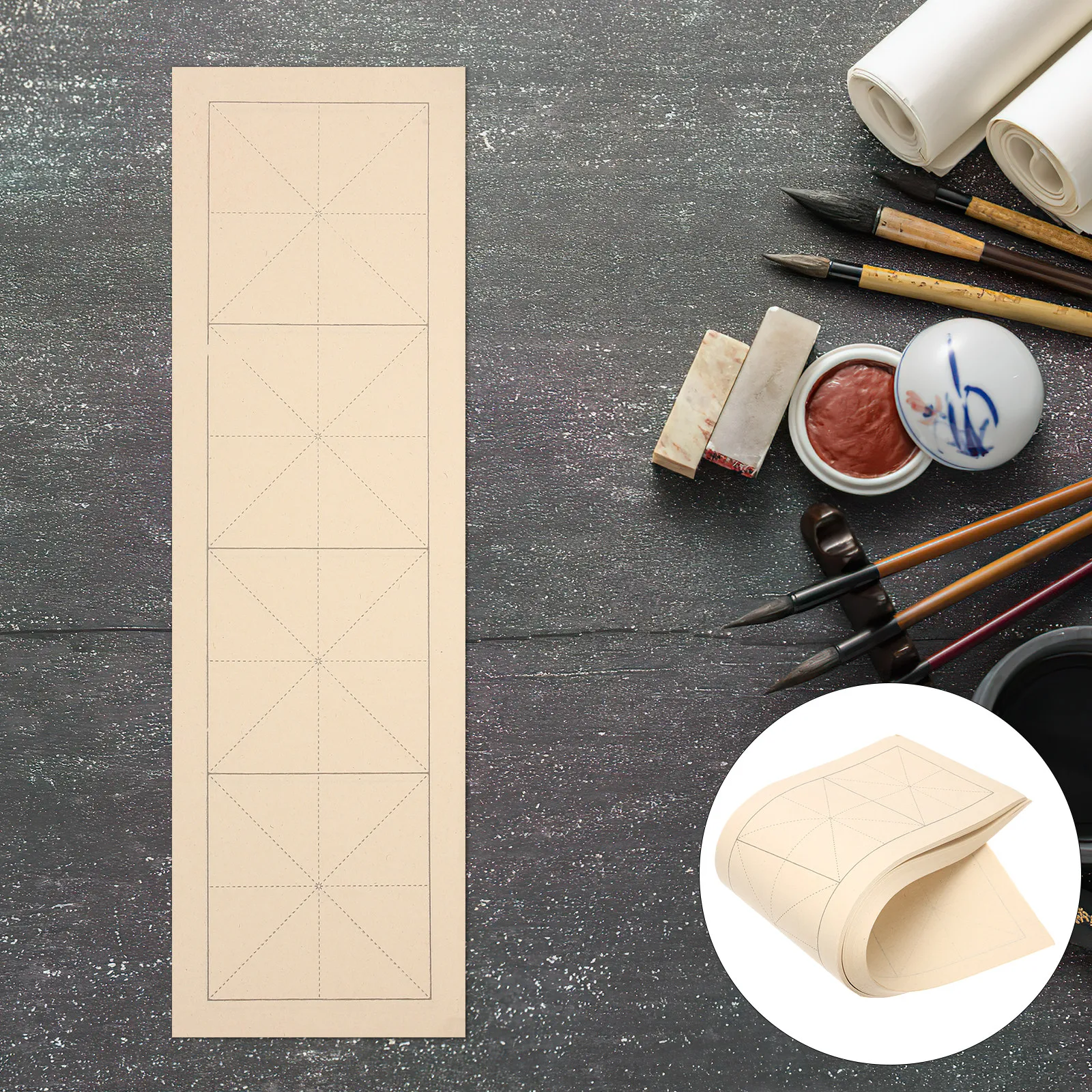 

Тетрадь для практики китайской каллиграфии: бумага Xuan, рисовая бумага для начинающих, гладкая сетчатая бумага для контроля чернил при каллиграфии