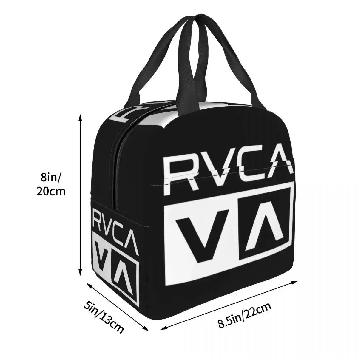 White Rvca Clothes Lunch Bags Bento Box Portable Lunch Tote Resuable Picnic Bags Cooler Thermal Bag for Woman Student Work