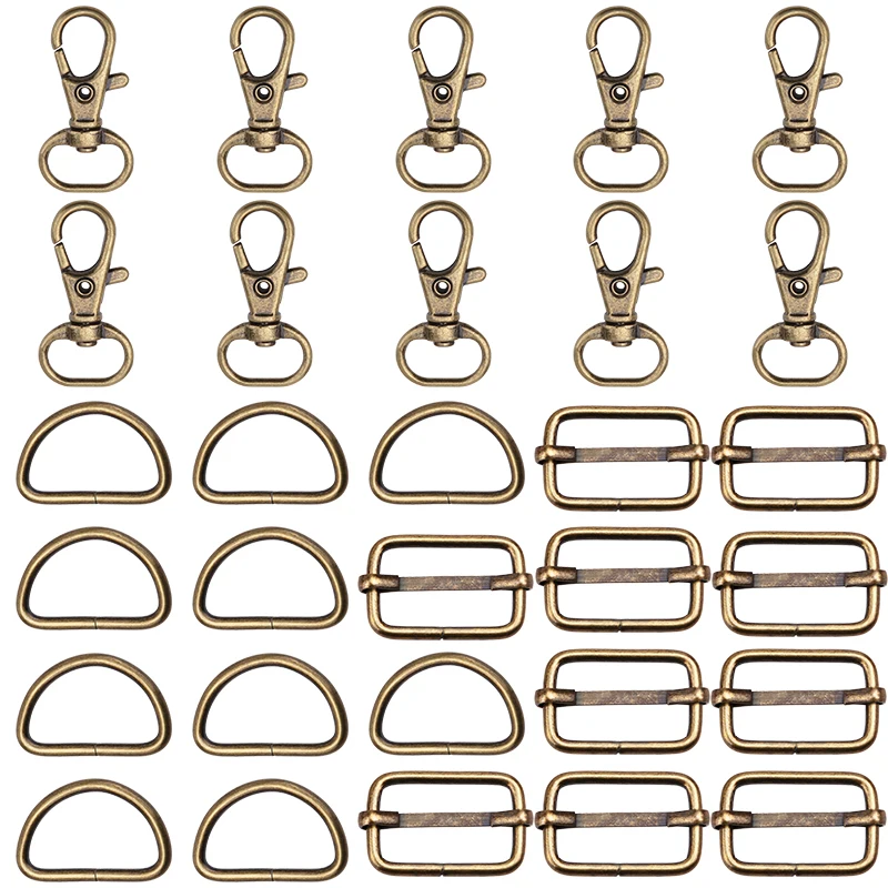 

LMDZ 30 Pcs Slide Buckle Middle Center Bar Adjuster Buckle for Leather Craft Bag Strap Belt Webbing and Leather Strap Making