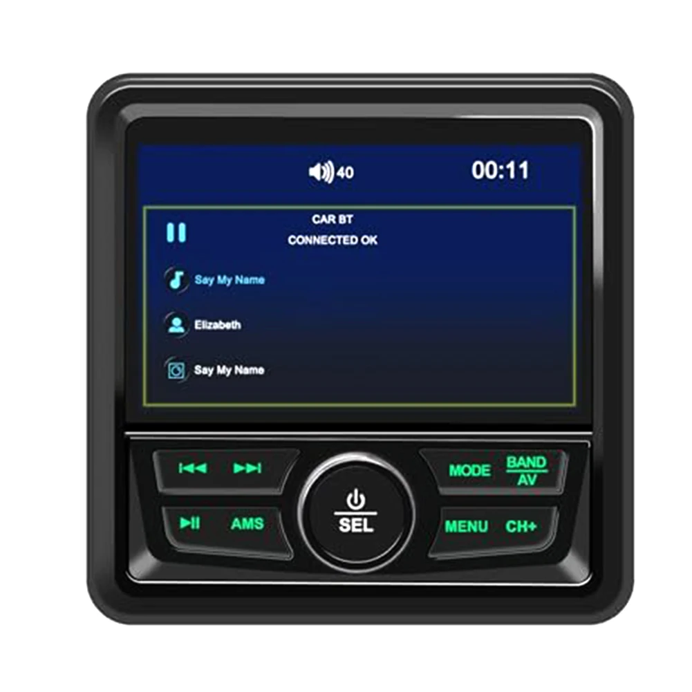 

Digital Media Audio Player On Water Outdoor Activities Clear LCD Display Designed For Boats Multiple Input Options