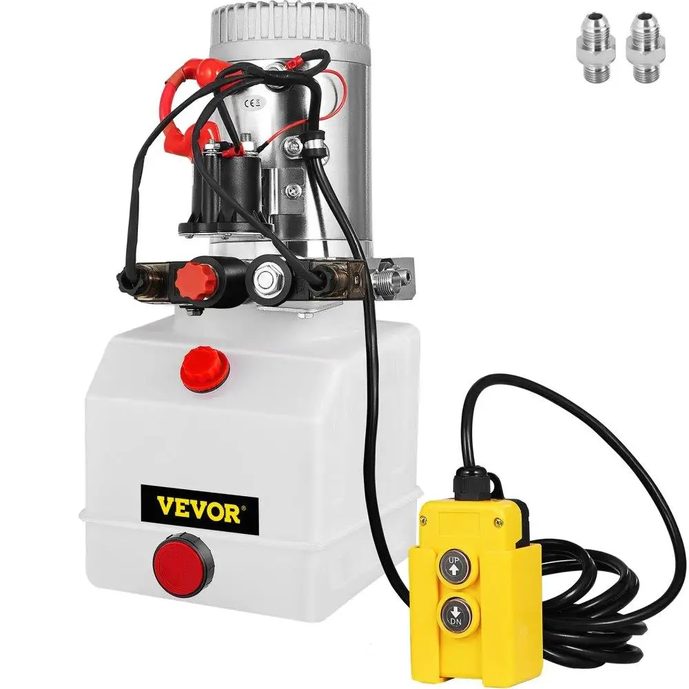 

Hydraulic Pump 3 Quart Double Acting 12V Dump Trailer Control Kit