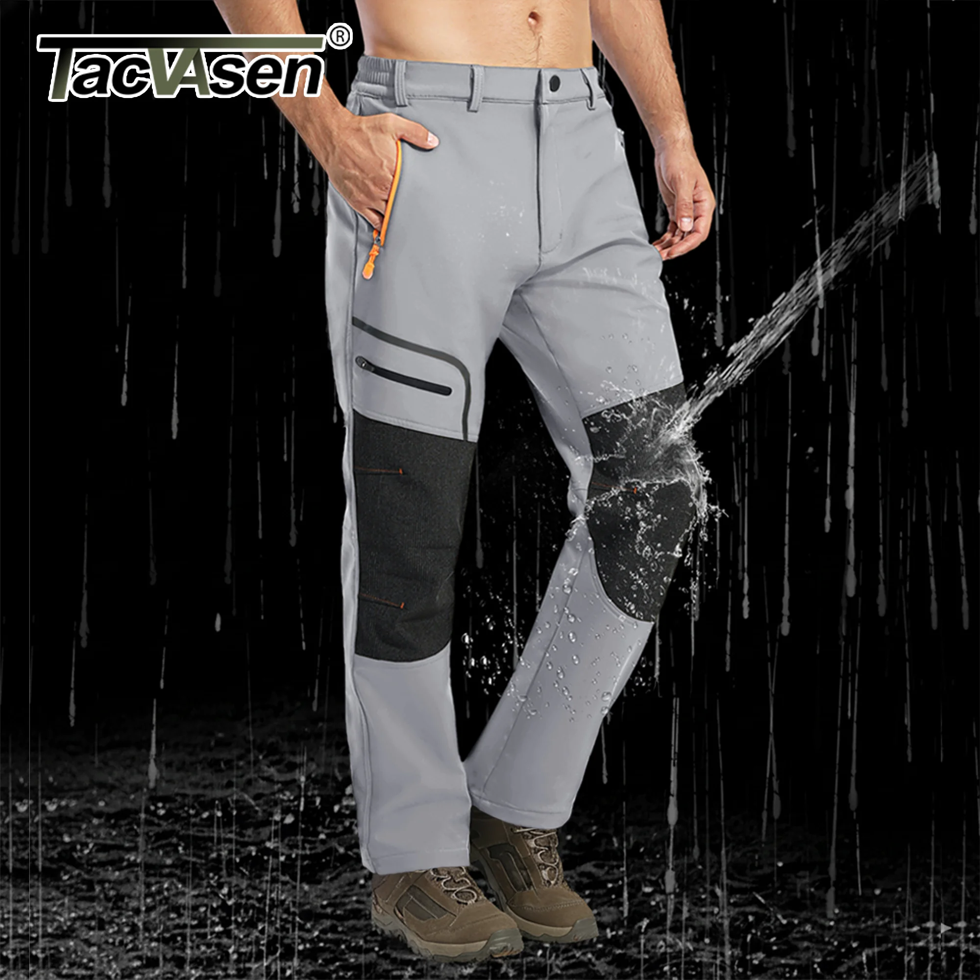 

TACVASEN Winter Ski Snow Pants Mens Warm Thermal Waterproof Pants Fleece Trousers Outdoor Hiking Mountain Work Pants Windproof