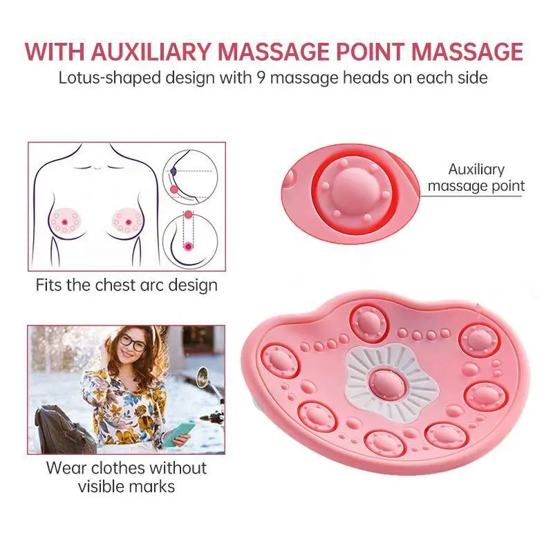 Food-grade Silicone Breast Massager Enlargement Vibration Warming Lactation Massager