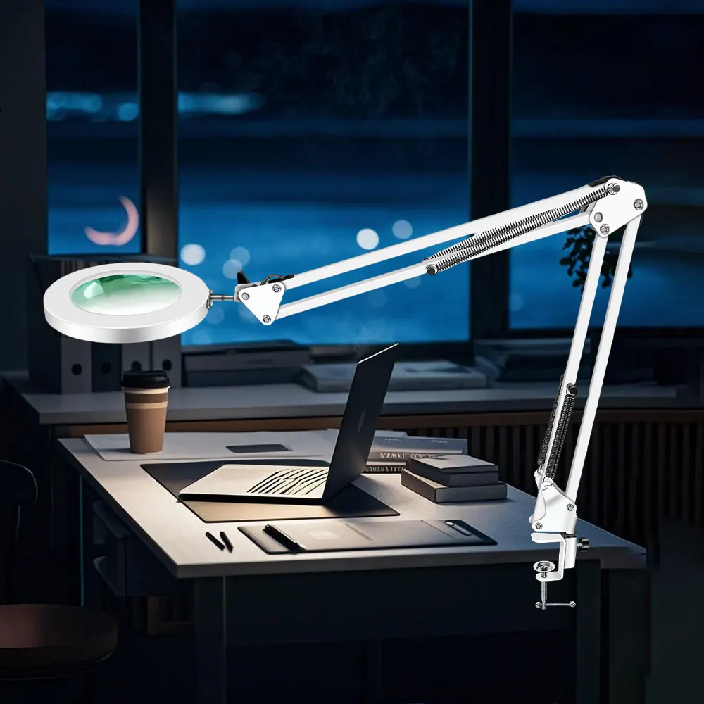 3 Colors LED Magnifying Glass 72LED 8X/10X NEW Illuminated Magnifier USB for Soldering Iron Repair/Table Lamp/Skincare Beauty