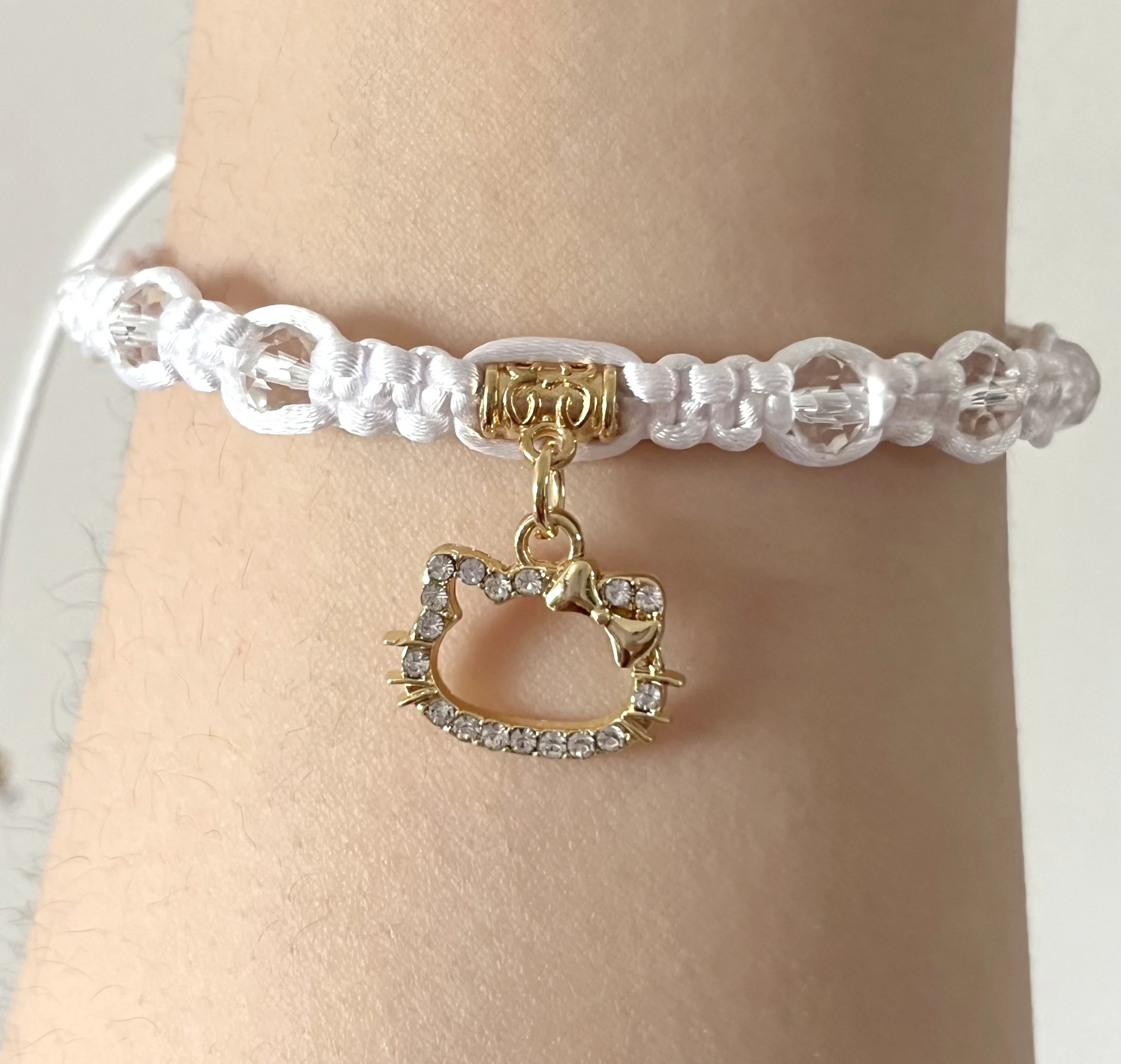 12 Pcs ColorCute  Cat Charm Bracelet Handmade Braided Rope Thread Adjustable Bracelets&Bangles Lucky Jewelry Friends Gift