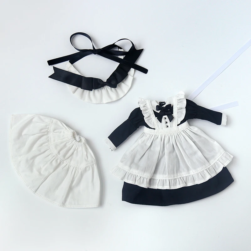 Blyth Kleding Kant Vintage Jurk Shirt Plooirok Uniform Set Meid Rok Pak Ymy Licca Azones Ob22 24 27 Pop Accessoires