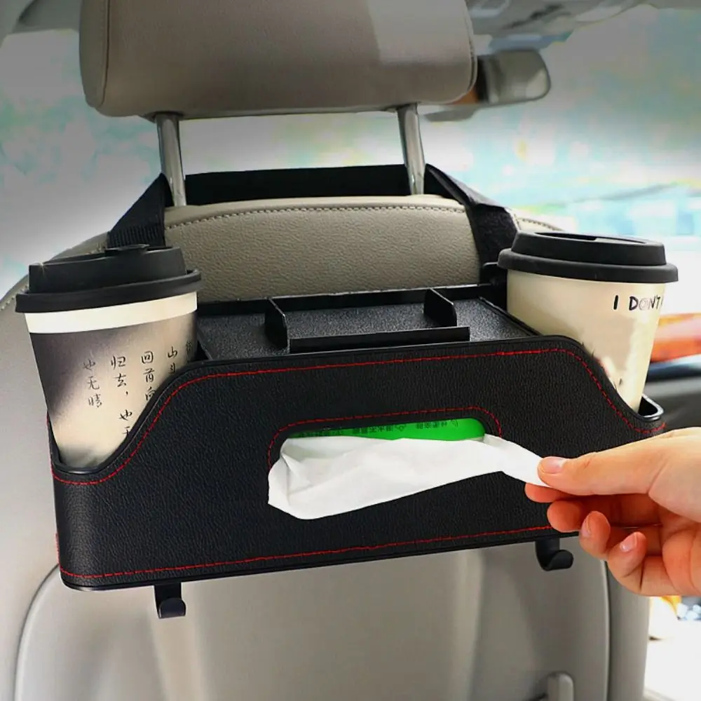 

Universal Car Seat Back Storage Box Multi-Functional Car Storage Car Water Cup Holder Pu Leather Automotive Supplies