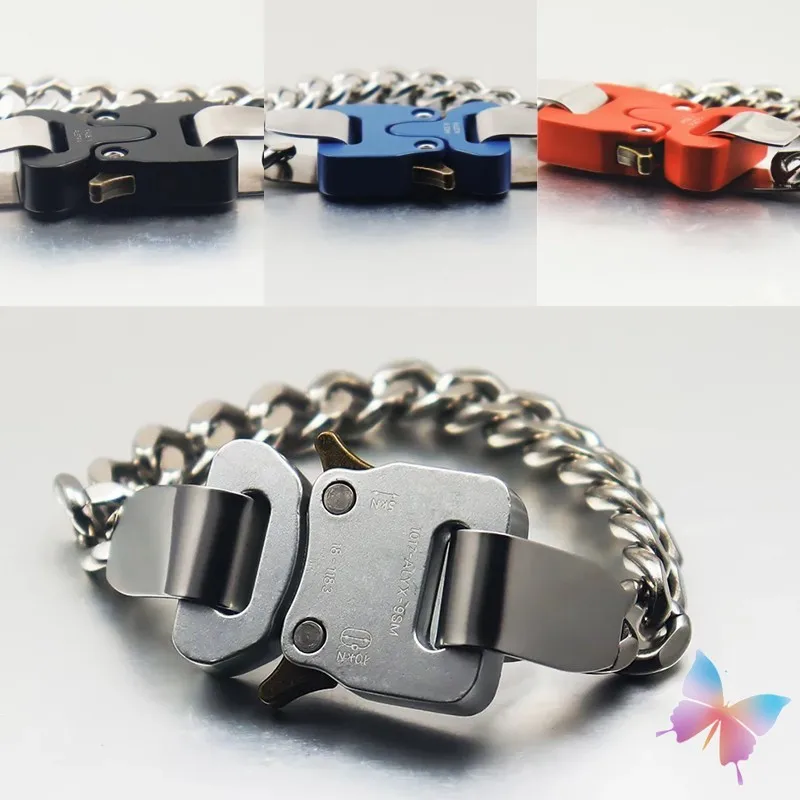 Gift Box Packaging 1017 ALYX 9SM High Street Functional Bracelet Titanium Alloy Open Buckle Men Women Fashion ALYX Accessories