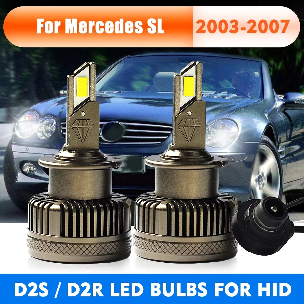 

D2S D2R LED Car Headlight Bulbs 6000K Turbo Lights For Mercedes-Benz SL 2003-2007 Auto Lamp Replacement HID Xenon Conversion Kit