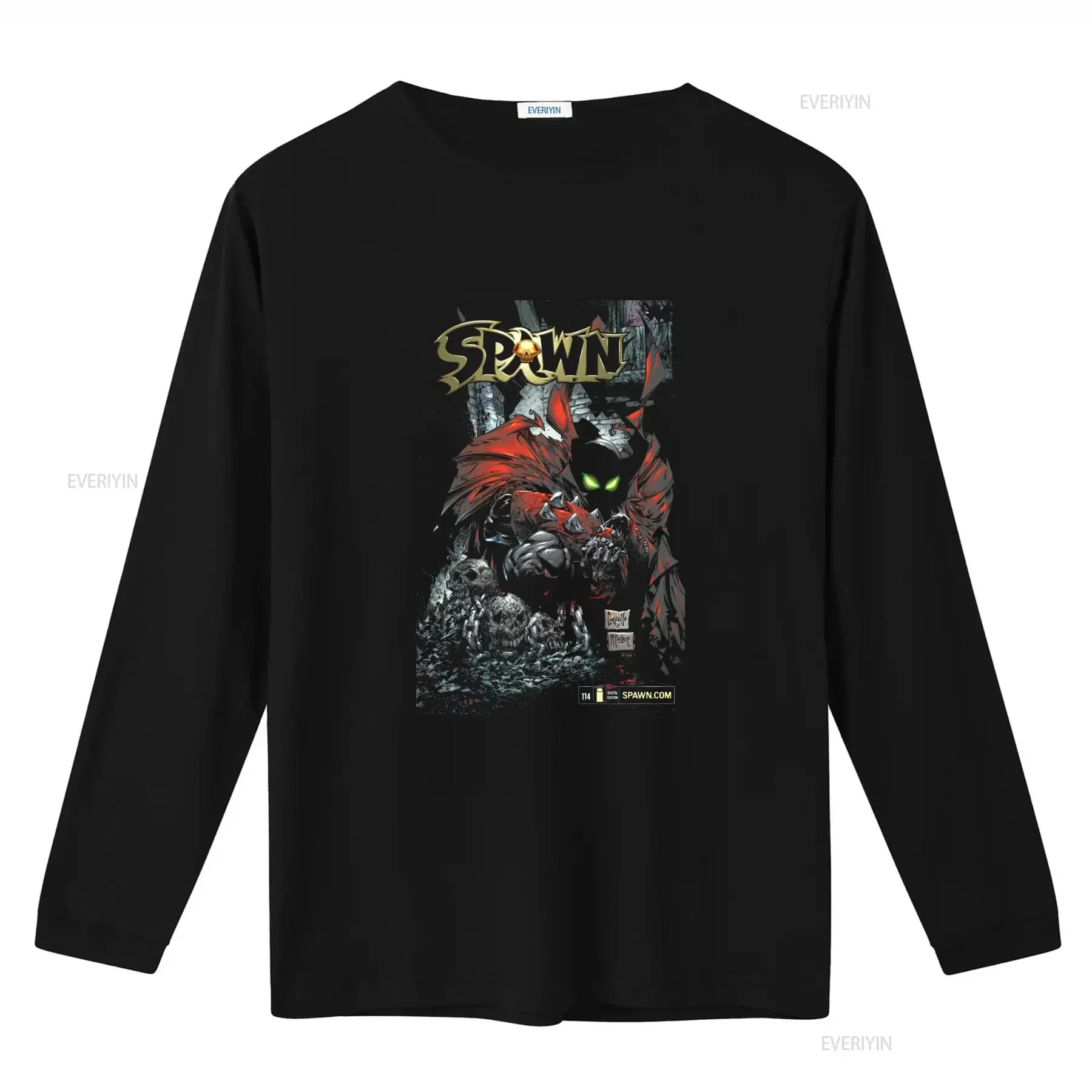 Spawn T shirt Bella Canvas Dark Fantasy Comic Design with Green Eyes and Red Cape vintage Washed Versatile Breathable Unisex