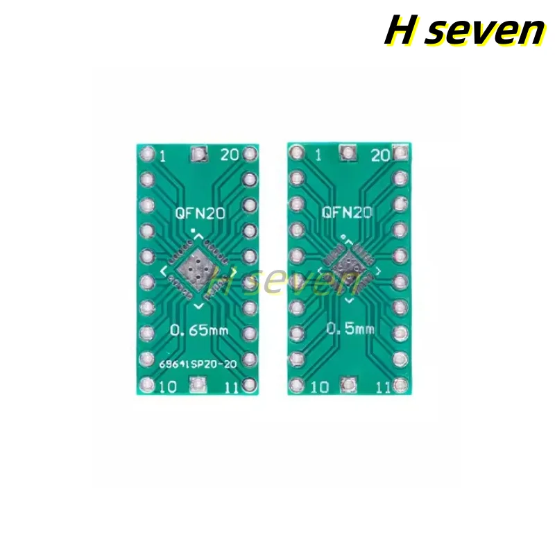 Chip de placa interposta qfn20 para inserção direta dip 0.5/0.65mm passo placa de teste ic com 10 peças