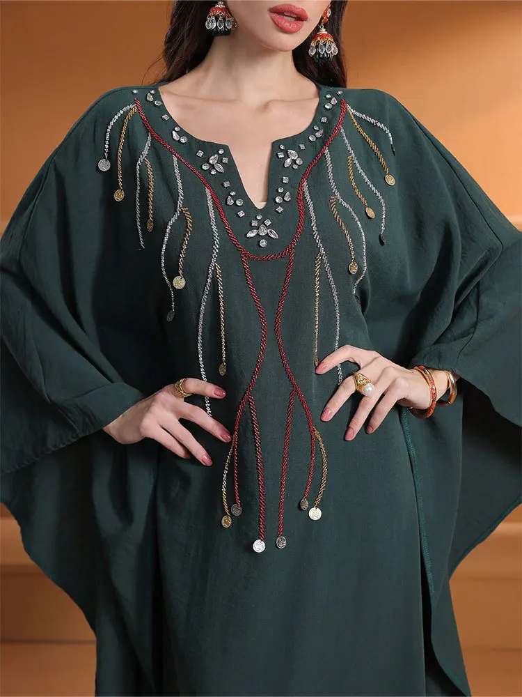 

Ид Джеллаба с бриллиантами, мусульманские женские платья Джалабия, Дубай, Абая, Турция, кафтан, исламская одежда, халат, кафтан, марокканский женский халат, новый