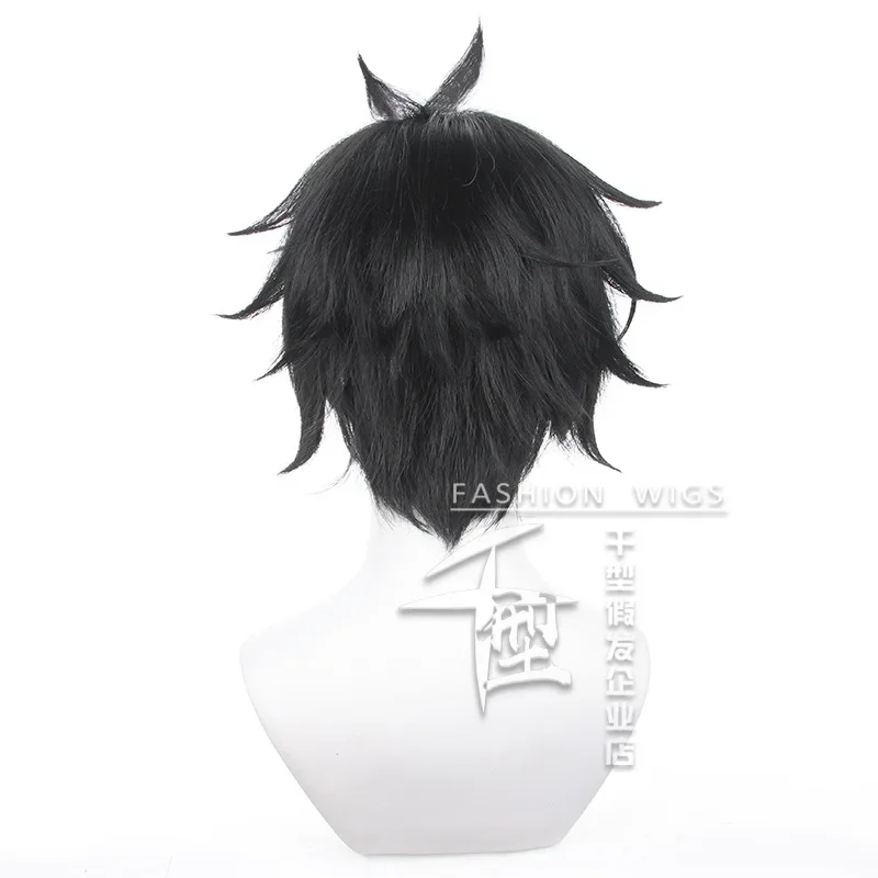 Dan Heng คอสเพลย์ Wigs เกม Honkai: Star Rail Dan Heng 30 ซม.สั้นตรงสีดํา Men Party วิกผมสังเคราะห์ทนความร้อนผม MS48