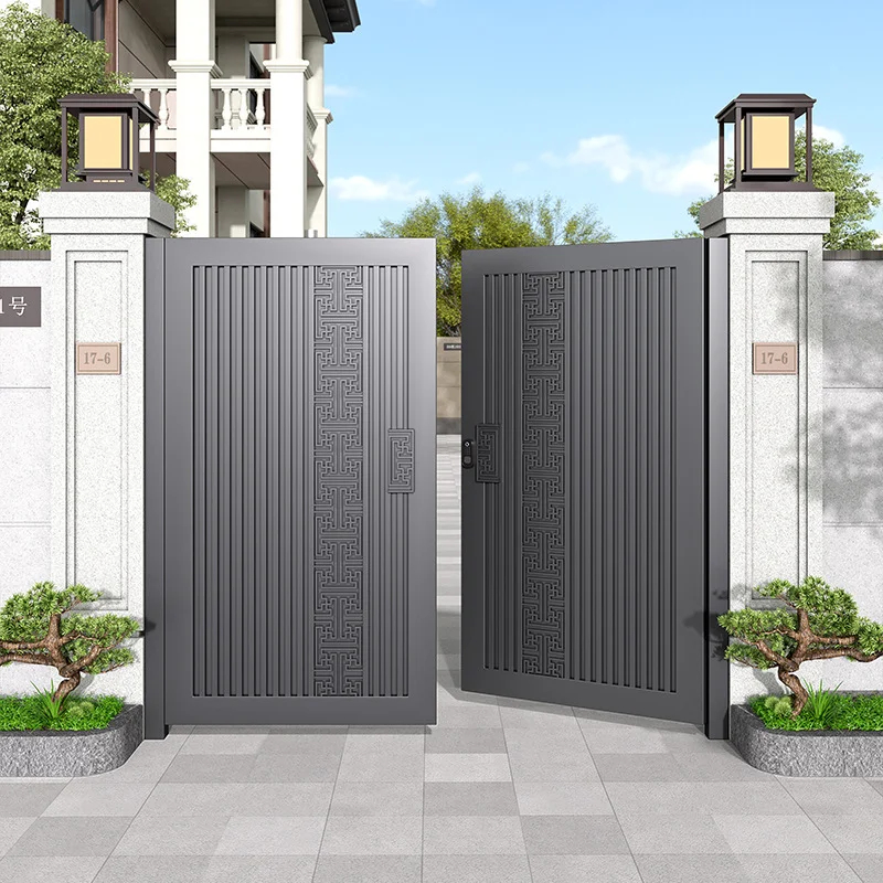 &*American Best Selling Swing Front Garden Gates Design Waterproof Modern Folding Gate  Aluminum Garden Gate