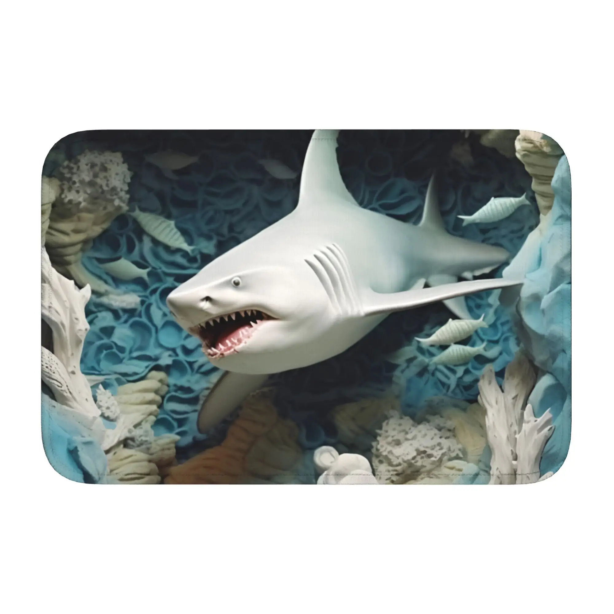 Custom 3D Illusion Fish Shark Doormat Anti-Slip Entrance Welcome Kitchen Bath Floor Door Mat  Toilet Living Room Carpet Rug
