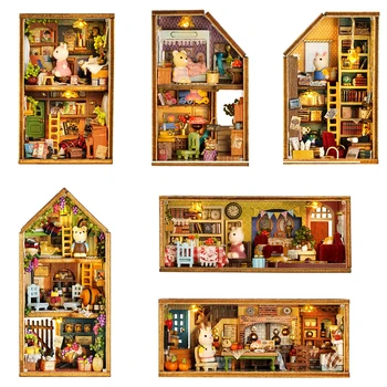 Doll House Miniature 3D Puzzle Toys Wooden Dollhouse Handmade Assembly Models For…