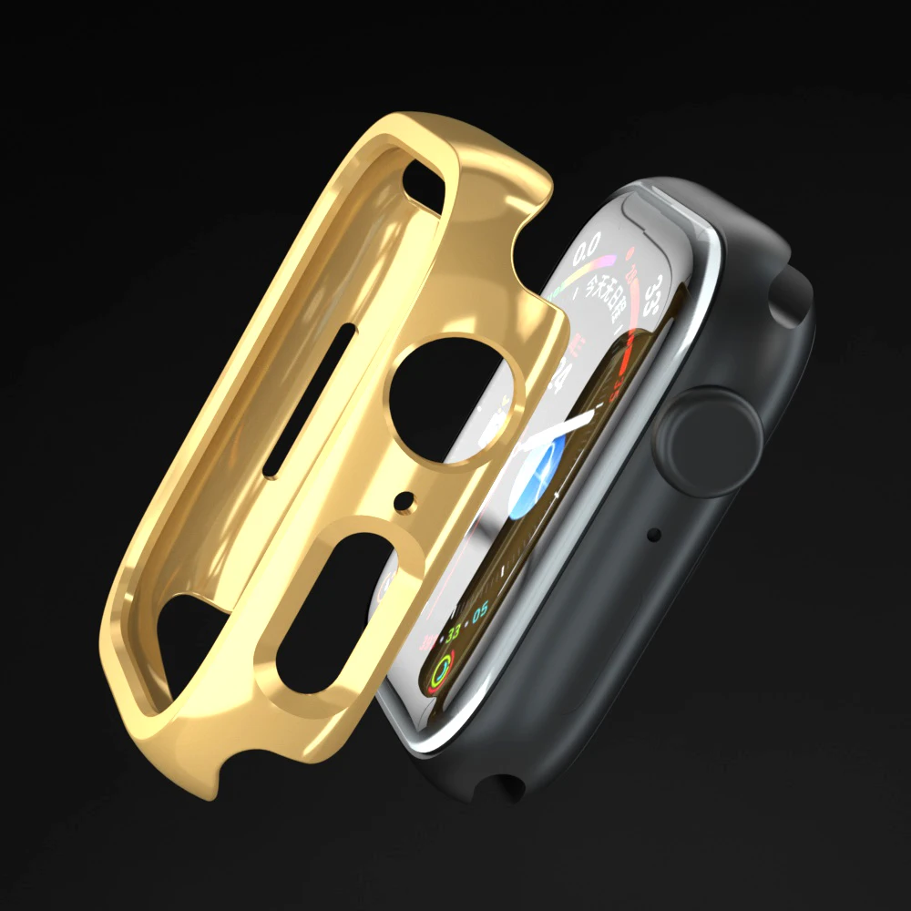 For Apple Watch 45mm 41mm 38mm 42mm 40mm 44mm Plated Skeleton Cover Hard PC Bumper Case Frame for IWatch SE 9 8 7 6 5 4 3 Case