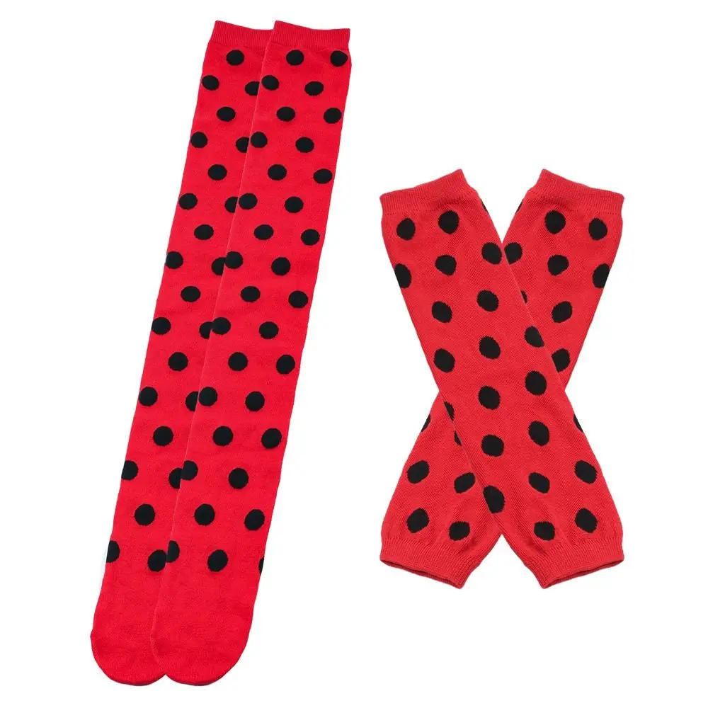 Calze alte alla coscia a pois Scaldamuscoli Coccinella Calzini alti al ginocchio per bambini anni '80 Calze per stivali lunghi anni '90 per donne Bambini