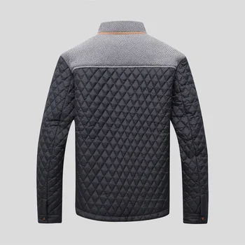 Autumn Winter Men's Padding Jackets Casual Cotton Thick Warm Diamond Coats for Man Patchwork Windbreaker Bomber Jackets Clothing 4