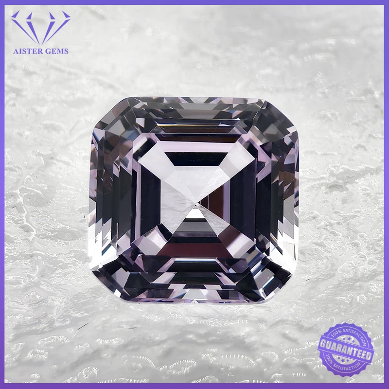 

Выращенные в лаборатории красочные драгоценные камни чрезвычайно блестящее качество Asscher Cut лавандовый цвет драгоценный камень для очарования DIY ювелирные изделия с сертификатом