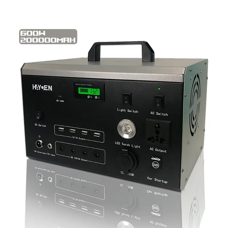HAYOEN Solar Energy System 600W Energy Storage Battery Outdoor Portable Power Station 200000mAh