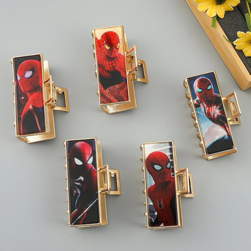 Marvel Superhero The Avengers Spider Man Metal Hair Pins Fashion Simple Crab Clip Hair Accessories Practical Hair Claw Gifts