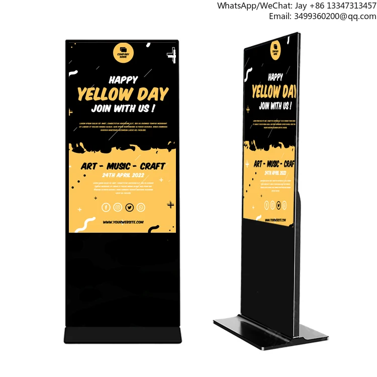 

Hotel Lobby Vertical Touch Screen Advertising Display 32" 43" 49" 55" 65" Floor Standing Lcd Digital Signage Player