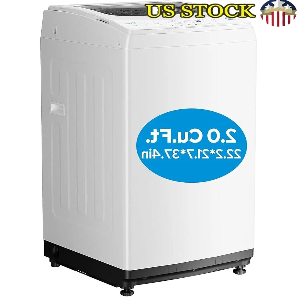 Portable Washing Machine Compact Full Automatic 2.0 Cu Ft Washer 8 Wash Programs Child Lock Delay Start 17.8 lbs Capacity Ideal