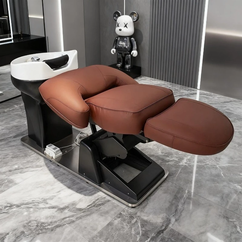 Hair salon special electric lift shampoo bed Barber shop salon multi-function rotary outlet high-end hair flush bed