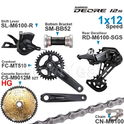 SHIMANO DEORE M6100 12speed Groupset with Shifter Rear Chain MT510 CRANKSET Bottom Bracket and 11-50T Colorful Cassette Sprocket