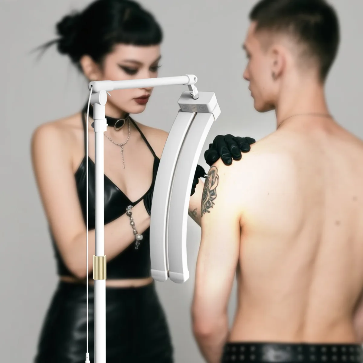 Half Moon Foldable Manicure Lamp, Portable Tattoo Eyebrow Microblading Light for Eyelash Salon Tool