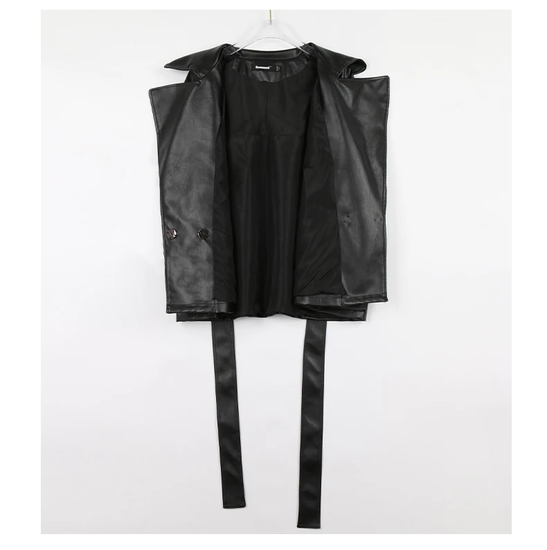 Mauroicardi Spring Short Fitted Brown Soft Lightweight Pu Leather Jacket Women Raglan Sleeve Sashes Black Fall Clothes 2025