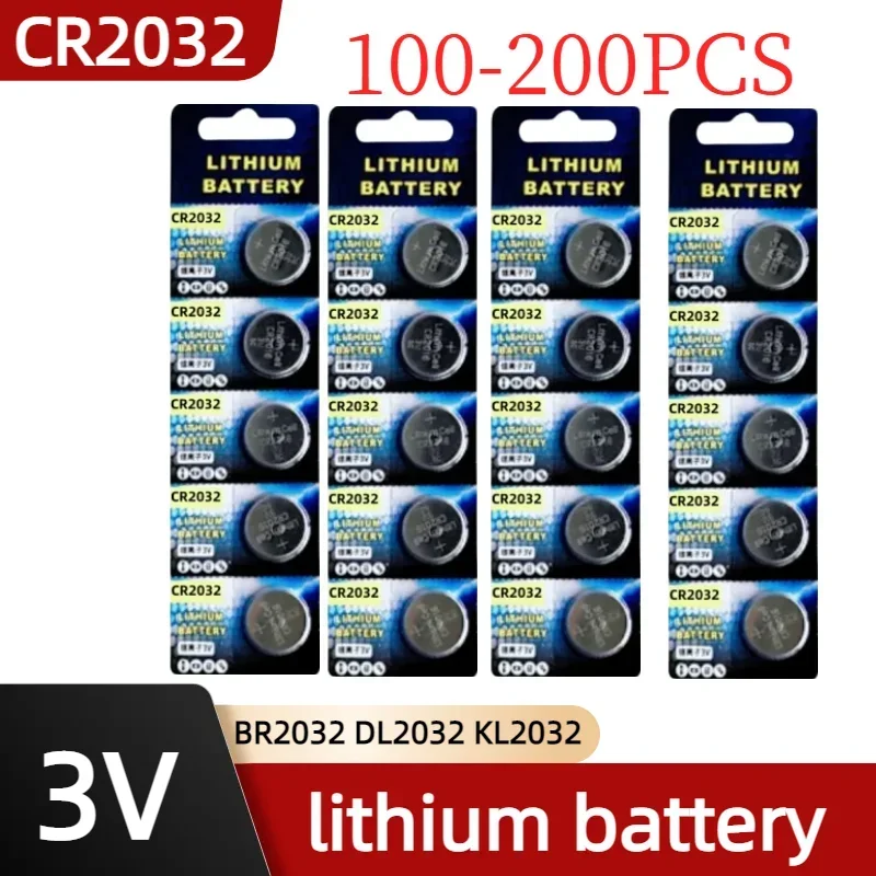 

CR2032Lithium Battery100-200pcs 3V для часов автомобиля пульт дистанционного управления бритвы Материнские платы 2032 DL2032 ECR2032 кнопочные монетные элементы