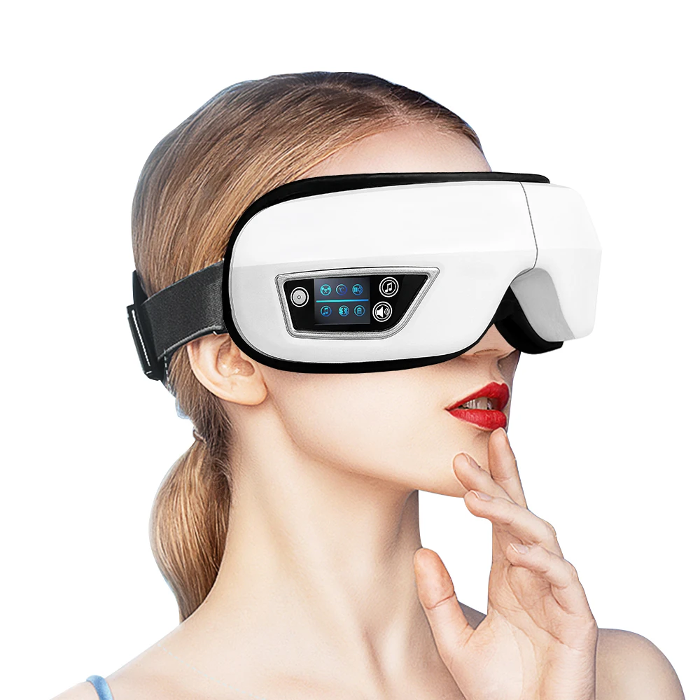 Elektrisches Augen massage gerät mit Wärme vibration Bluetooth-Musik massage Entspannungs brille DC Augen pflege gerät