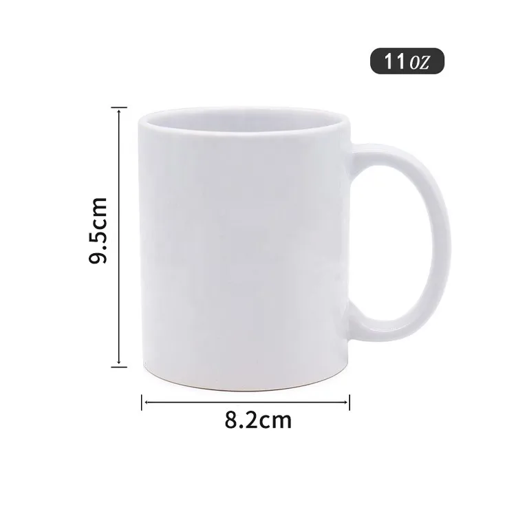 Wholesale popular 11oz ceramic white custom logo Christmas sublimation blank ceramic coffee cup gift