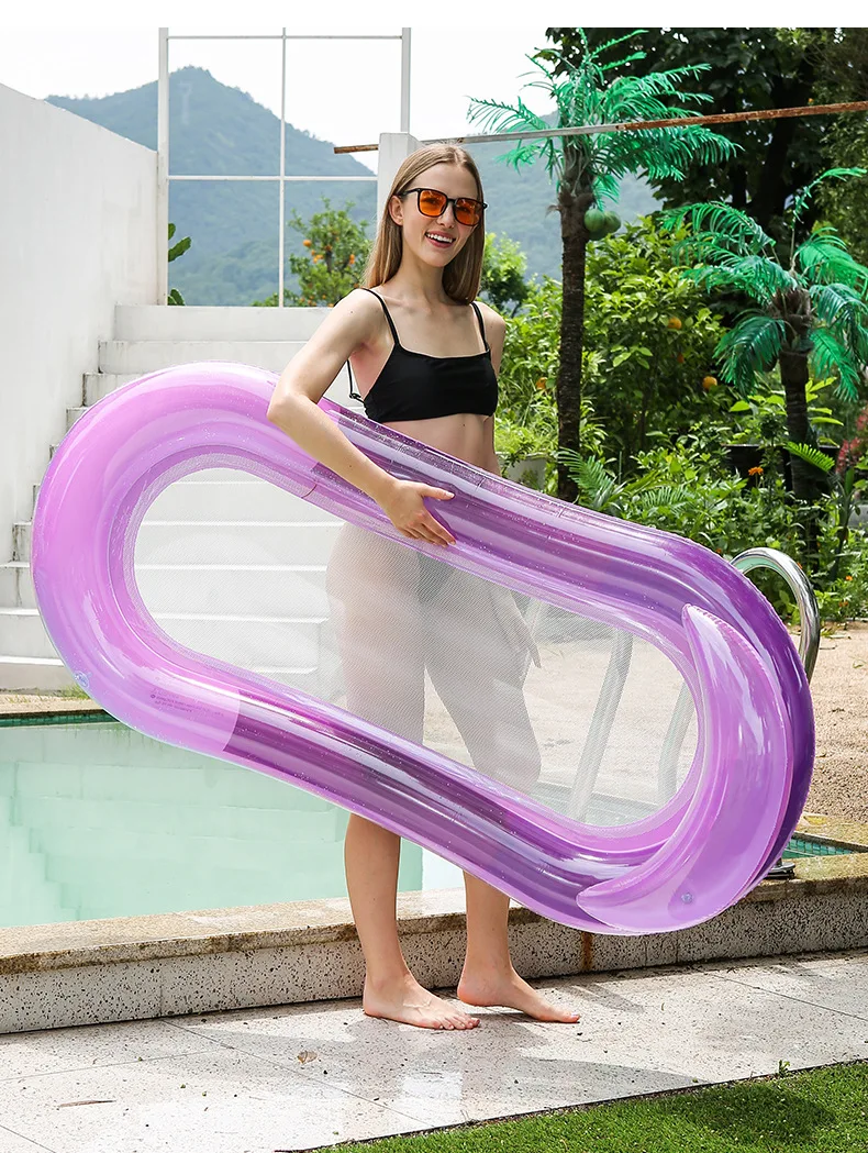 Inflatable Pool Lounger Float for Adults,Inflatable Swimming Floating Bed Hammock for Pool with Soft Mesh Center,Pool Float Hamm