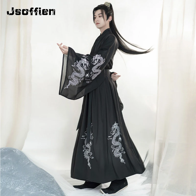 

Hanfu for Man Chinese Traditional Swordsman Ancient Tang Suit Male Carnival Cosplay Costume Long Robe Dance Stage Performance