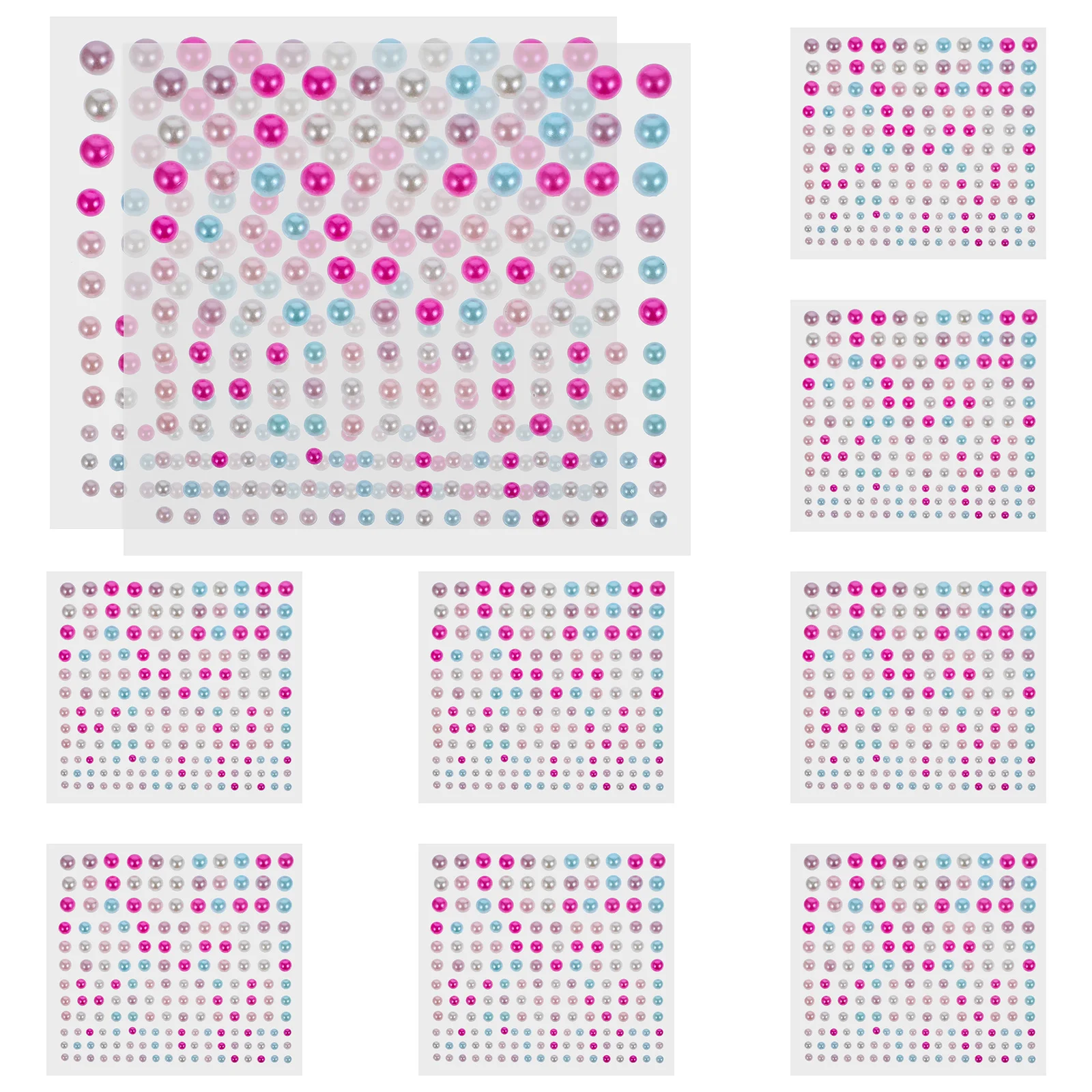 

10 Sheets Pearl Stickers Self Adhesive Gems for Nails Face Decorative Decals Craft Supplies Strong Adhesion Perfect Parties
