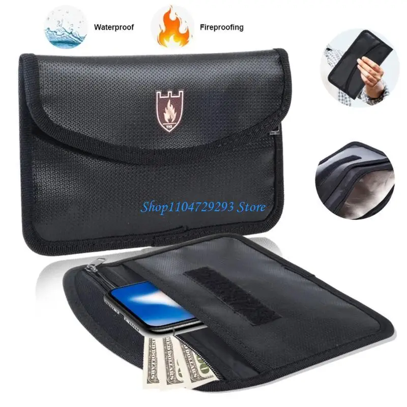 Y2GD Fireproof Bag Water Resistant Envelope Cash Storage Bag Fireproof Money Bag