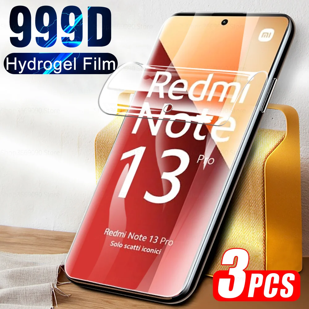 Redmy Note 13 Pro Hydrogel Film 3Pcs Soft Screen Protector For Xiaomi Redmi Note 13 Pro 4G 5G Note13 13Pro Phone Film Not Glass