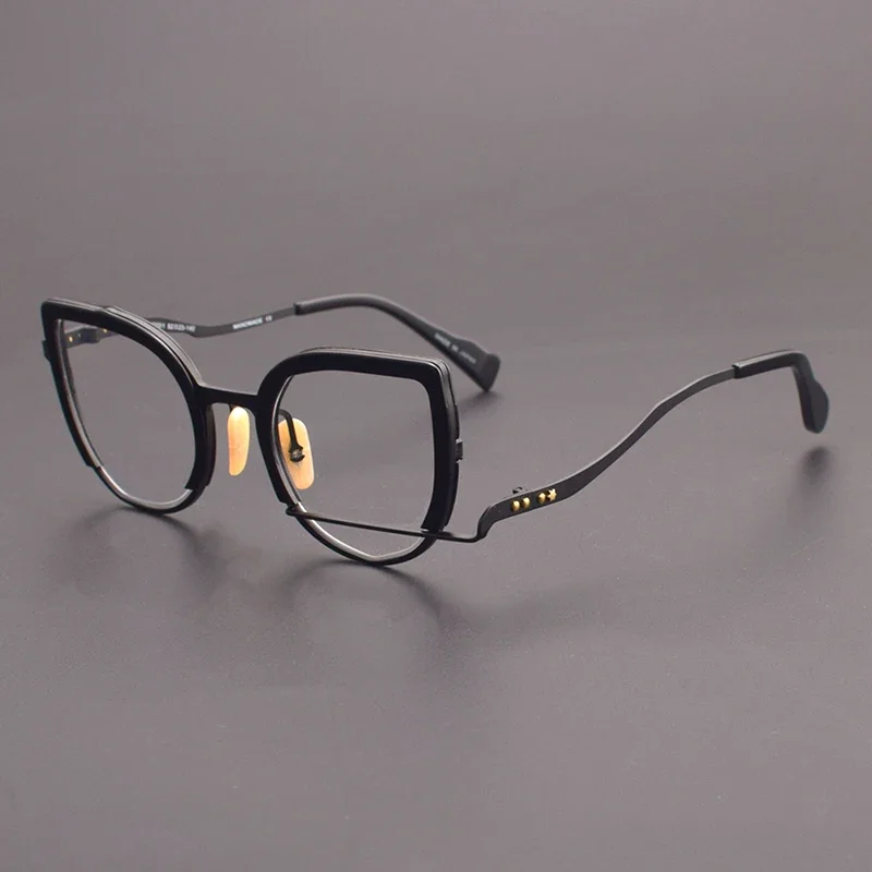 0032-fashion-cat-eye-personality-glasses-frame-men-niche-pure-titanium-women-designer-butterfly-glasses-can-be-customized-lenses