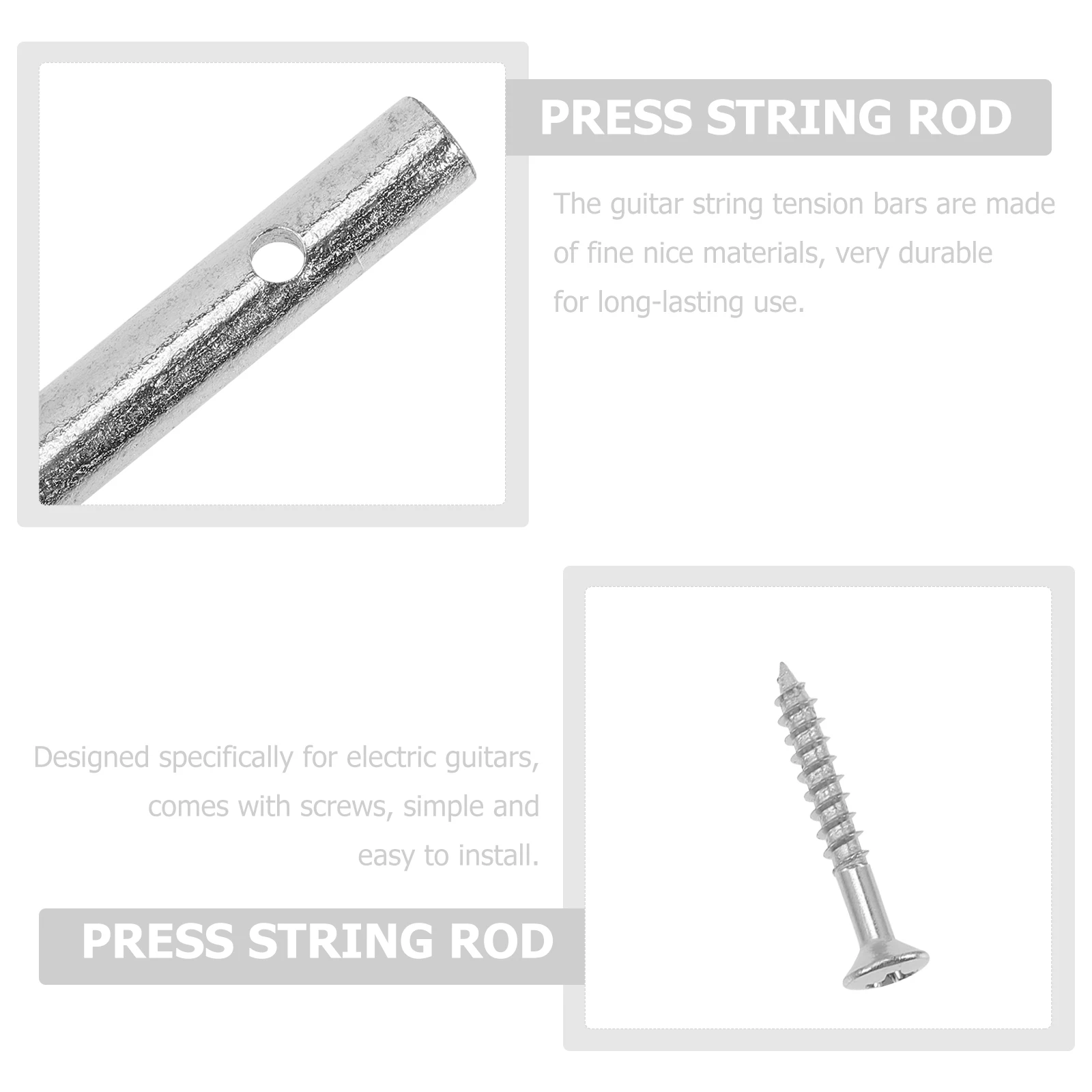 

Electric Guitar String Tension Bars 2 Sets Brass Plated Durable Stable Performance Simple Installation Musical Instrument