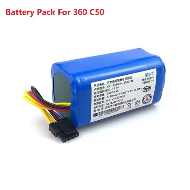 14.4V 2800mAh Li-ion Battery Pack For 360 C50 Robot Vacuum Cleaner Replacement Parts