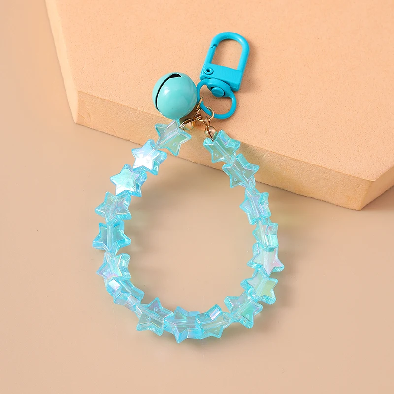 Mode Bunte Handgemachte Stern Perlen Armband Glocke Schlüsselbund für Auto Schlüssel Frauen Männer Handtasche Anhänger Schlüsselanhänger DIY Schmuck Geschenke – Detail 5