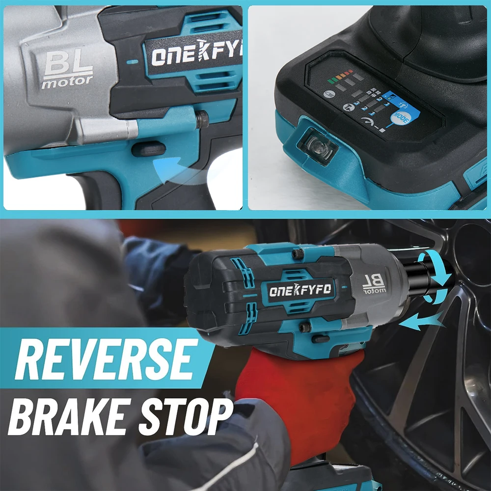 Imagem -04 - Brushless Cordless Chave de Impacto Elétrica Ferramentas Elétricas Recarregáveis Compatível com Makita 18v sem Bateria 2100n.m 4