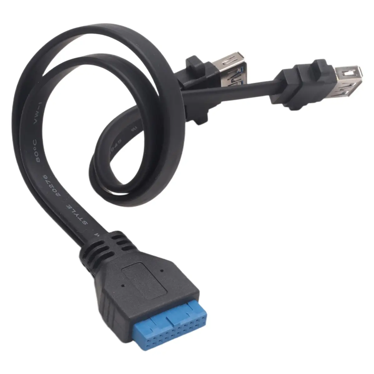 DT85 0. Dual 2 Port USB 3.0 Front Panel Extension Cable a Type Female to 20 Pin Box Header Female Slot Adapter Cable