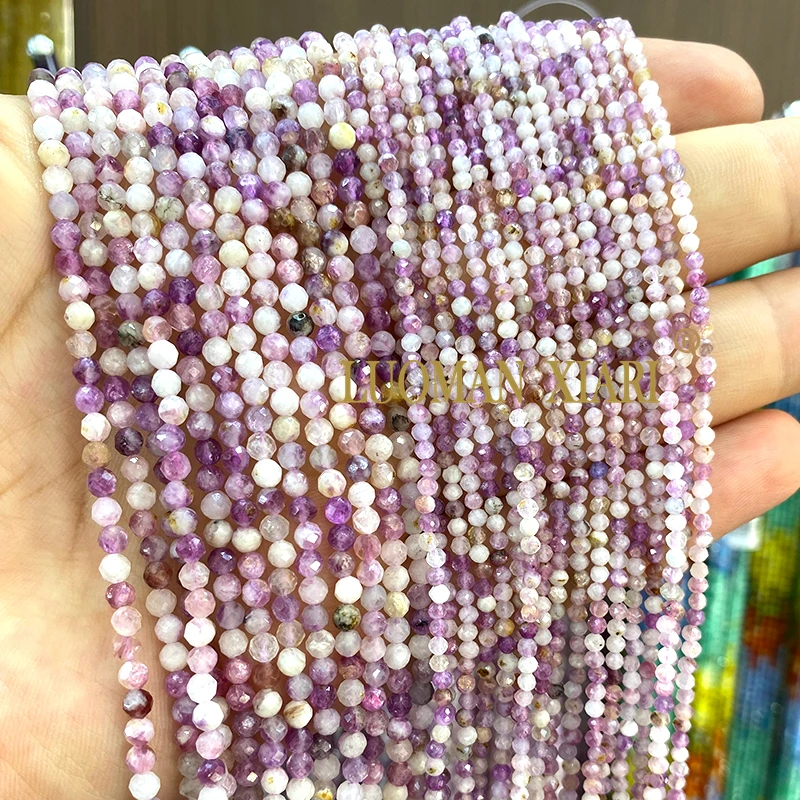 2 3 4MM Natural Stone Faceted Ruby Sapphire Topaz Malachite Amethyst Round Spacer Beads for Jewelry Making Diy Bracelet Charms