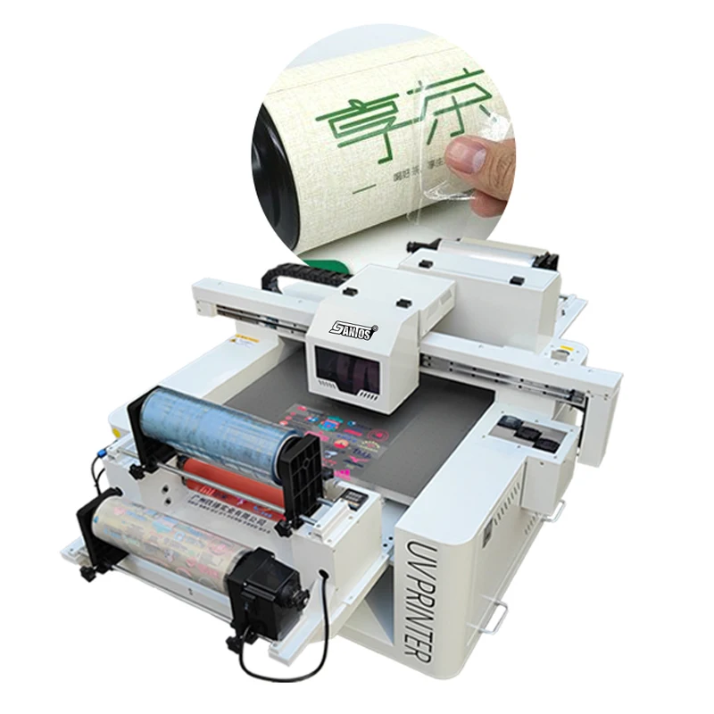 Combinating UV flat and UV DTF printer multi-function A1 6090 uv flatbed printer acrylic glass label stickers