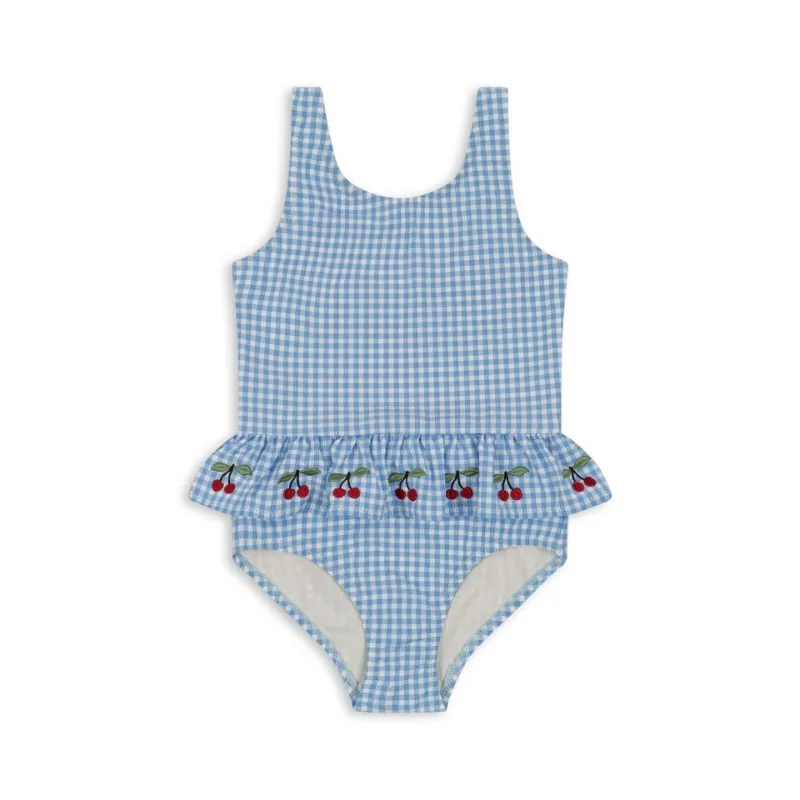 Baby Girl Swimwears Checkered cherry One Piece Swimsuit Sunscreen  Bikinis kids Swimsuits  Girls Swimwear  Bikini  Swimming