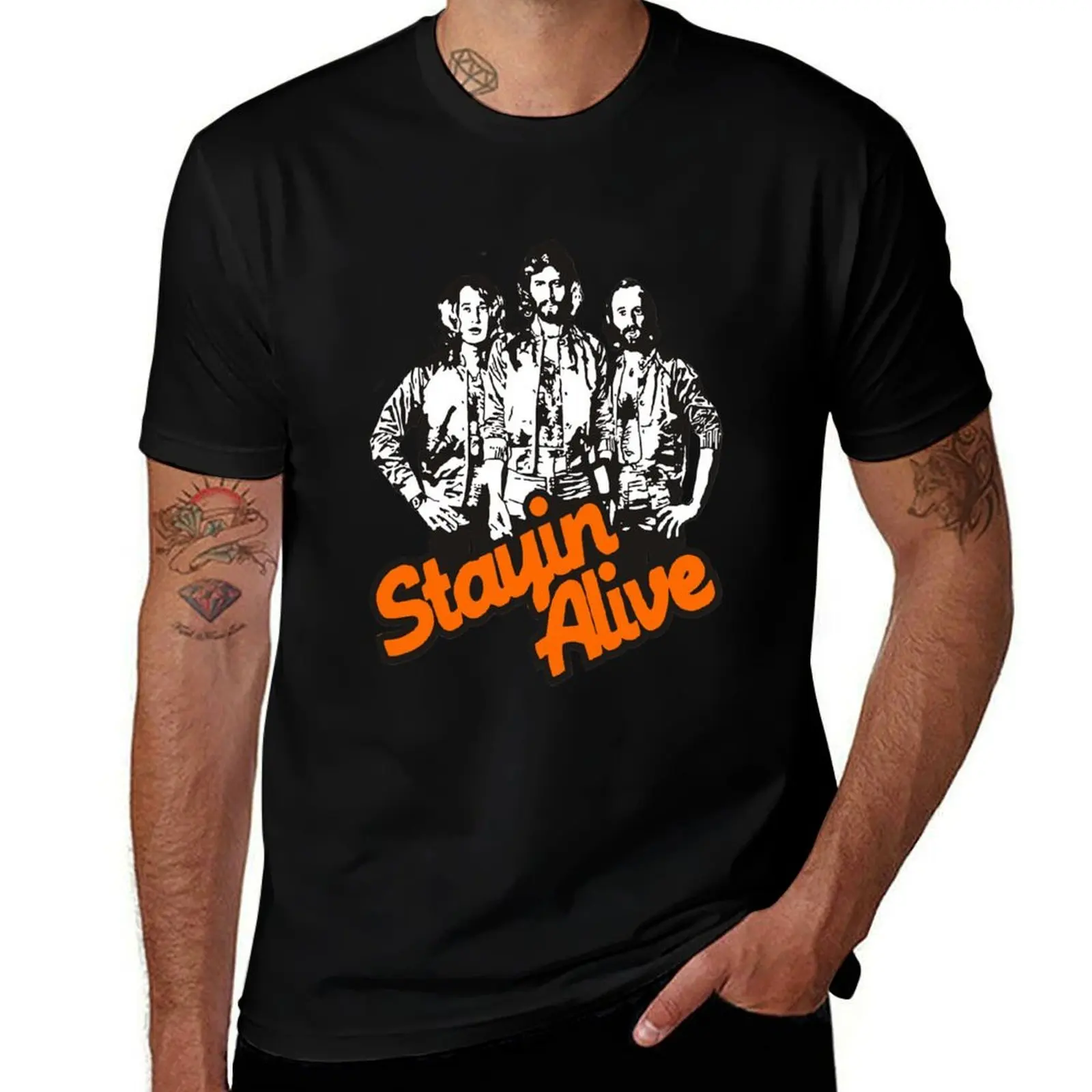 Ce superbe t-shirt Bee Gees Stay in Alive, t-shirt décontracté pour le travail